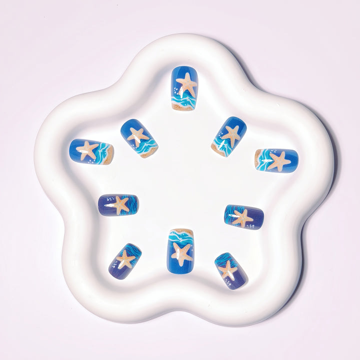 Artificial Nail Design Set with Maritime Motif Bowlift