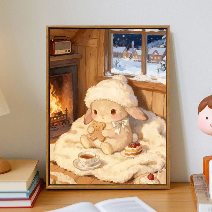 Cozy Cartoon Bunny Wall Art Bowlift
