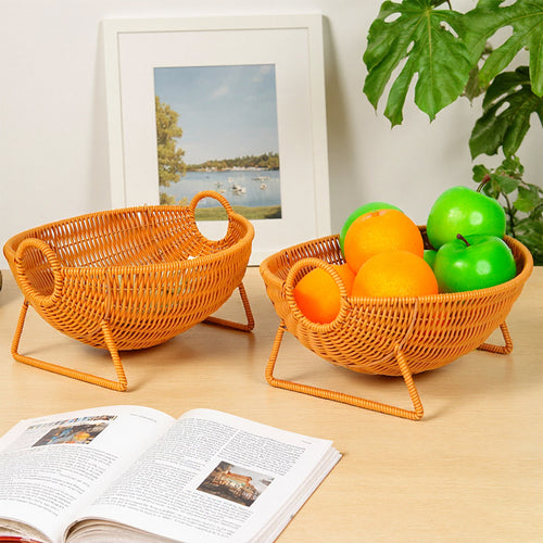 Rustic Woven Fruit Storage Bowlift