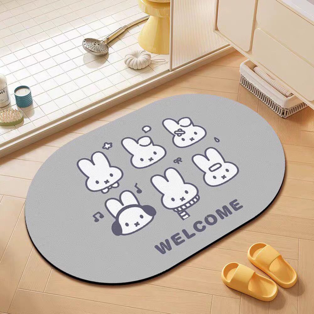Cartoon Bunny Absorbent Bath Mat Bowlift