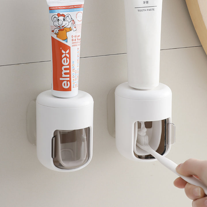 Automatic Toothpaste Dispenser and Wall-Mounted Toothbrush Organizer Bowlift