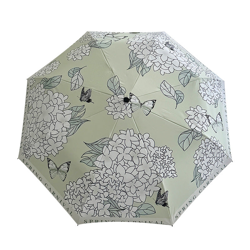 Women's Folding Umbrella with Innovative Floral Design Bowlift
