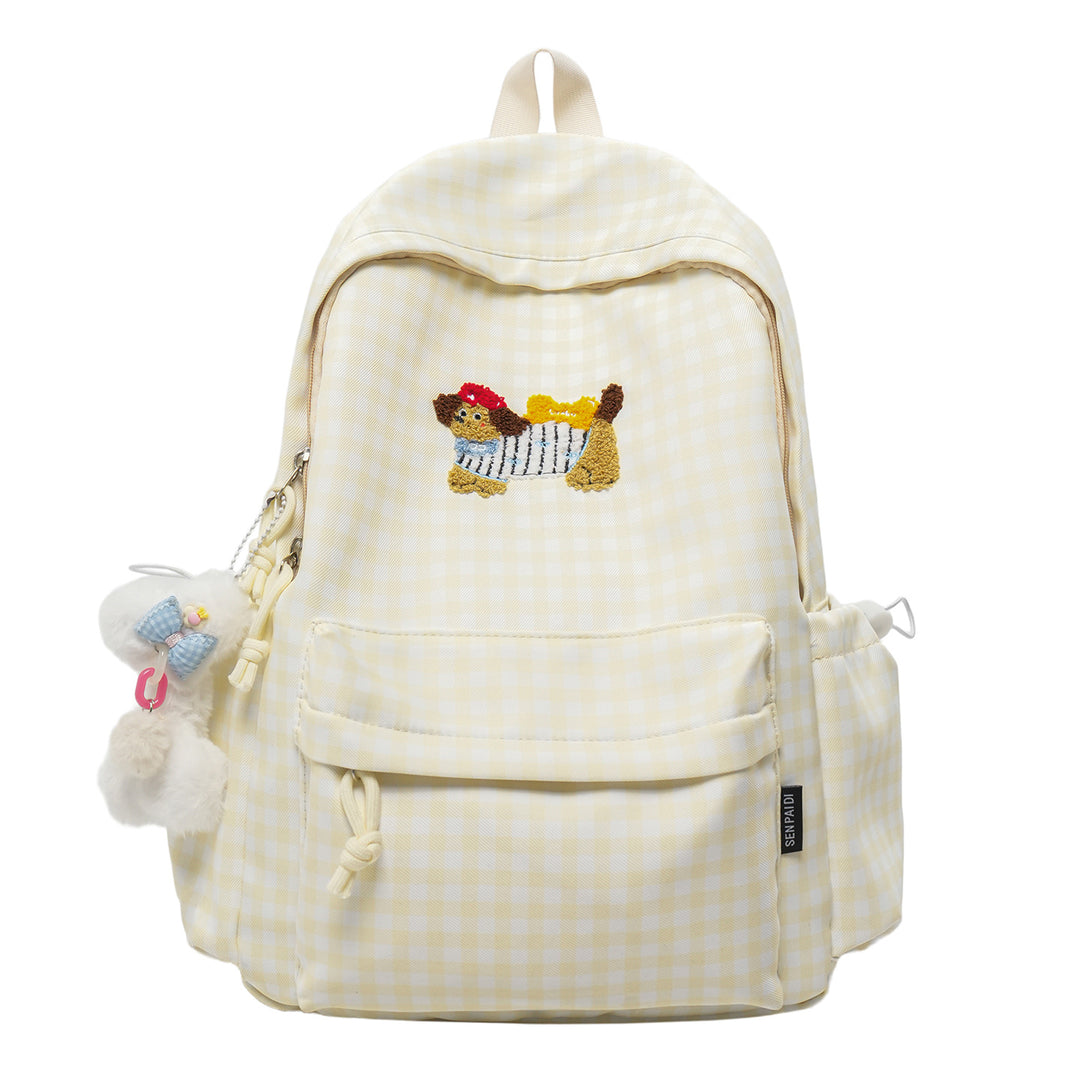 Playful Character Embroidered Backpack