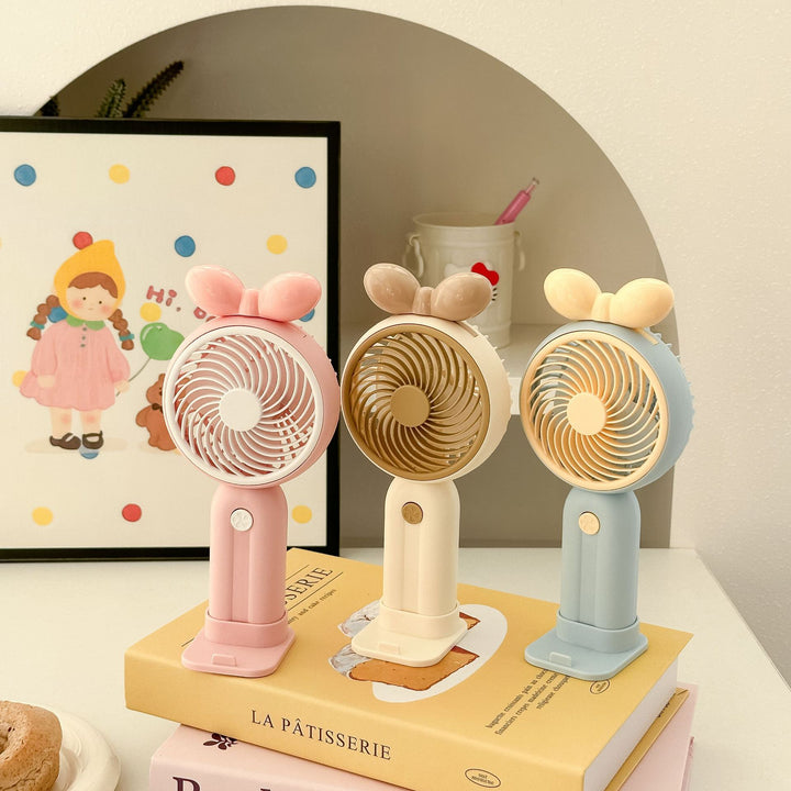 Unisex Handheld Fan in Playful Bunny Design Bowlift