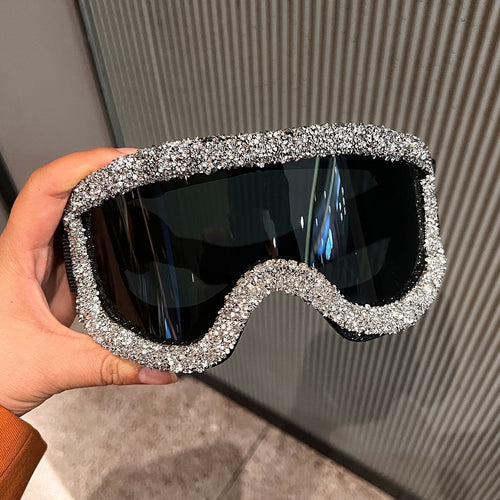 Ladies glamorous ski goggles with sparkling crystal frame Bowlift