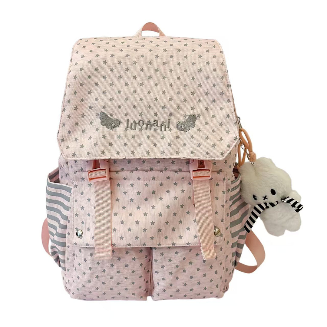 Star-Patterned Multi-Pocket Backpack Bowlift