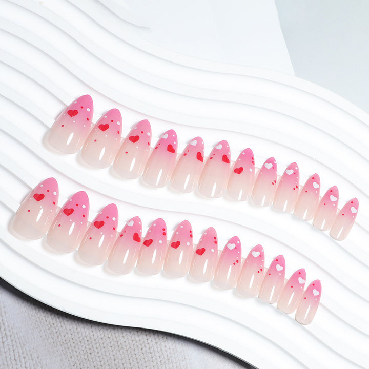 Romantic Heart Design Press-On Nails Bowlift