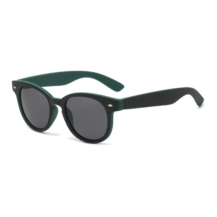Retro Round Polarized Sunglasses with Lightweight Matte Acetate Frame Bowlift