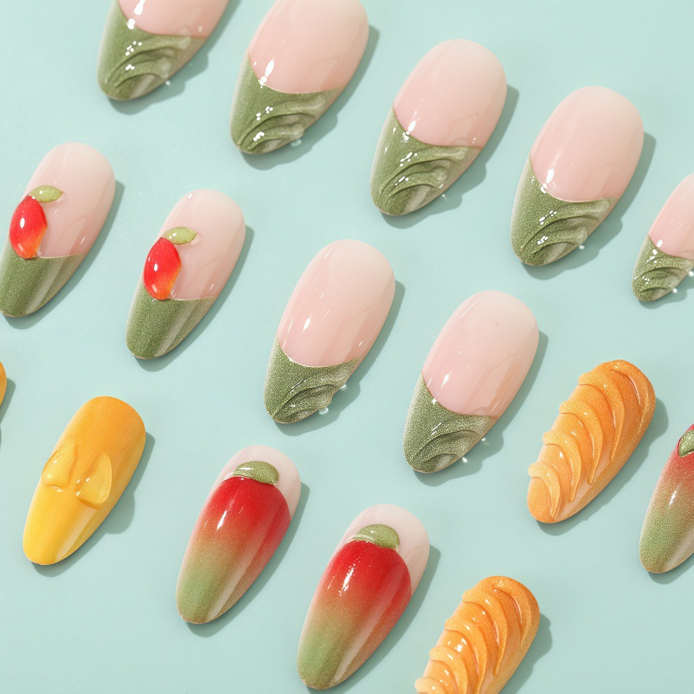 Artificial Nail Set with Fruity Design Bowlift
