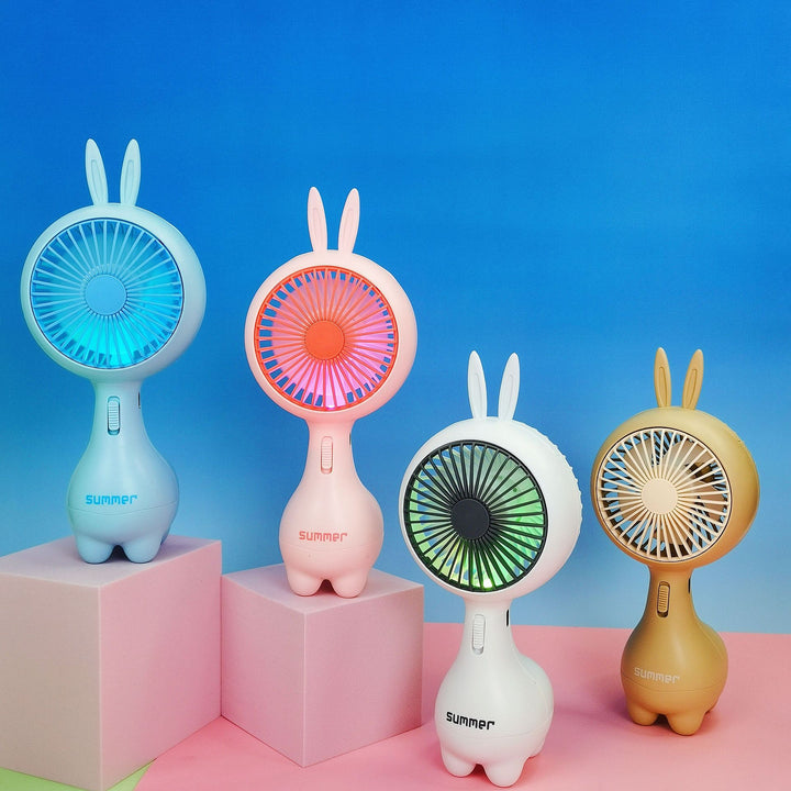 Cute Bunny-Themed Portable Handheld Fan Bowlift