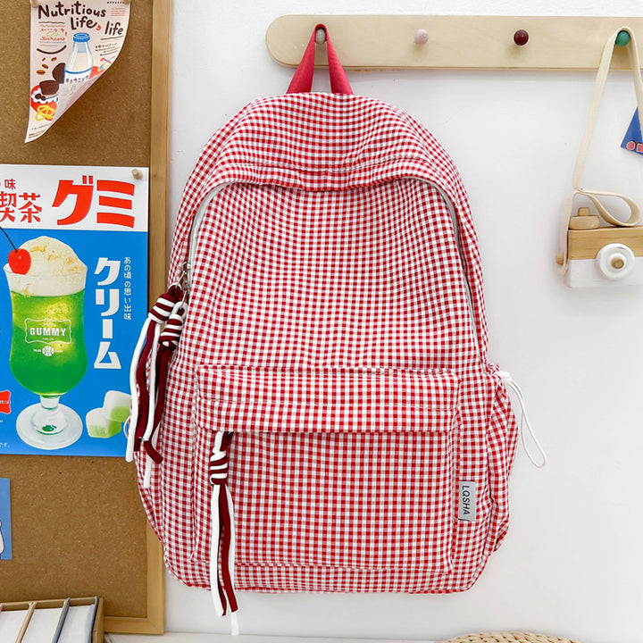 Trendy Checked Patterned Backpack