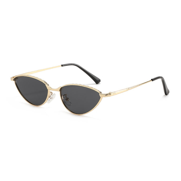 Ladies Cat-Eye Sunglasses with Rhinestone-Embellished Frame and Protective Lenses Bowlift