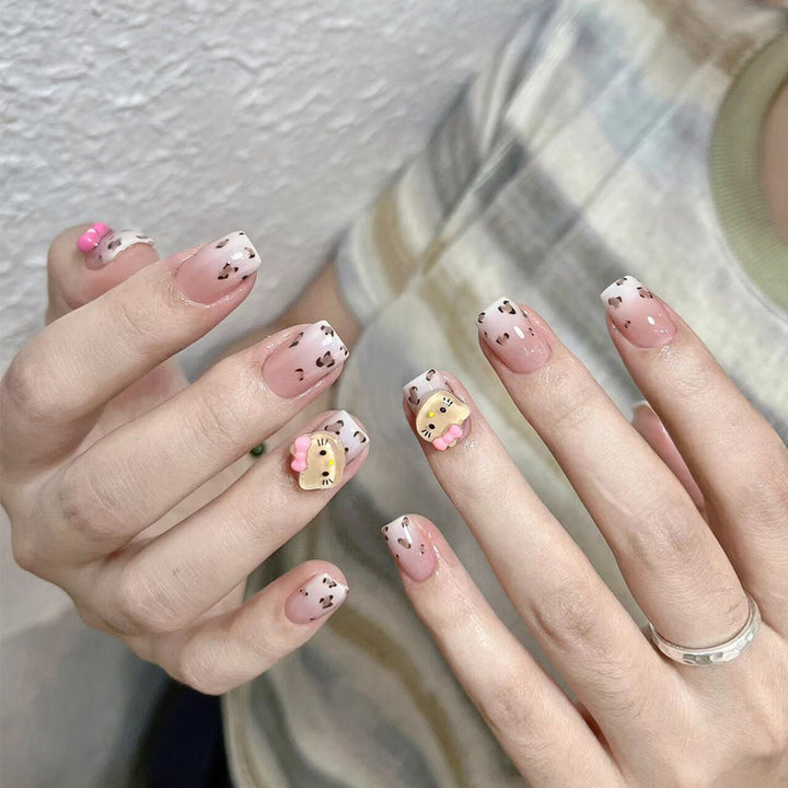 Glamorous Press-On Nail Set with Decorative Gemstone Accents Bowlift