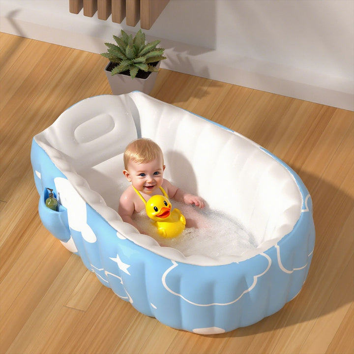 Unisex Inflatable Comfort Bathtub with Side Shelves Bowlift