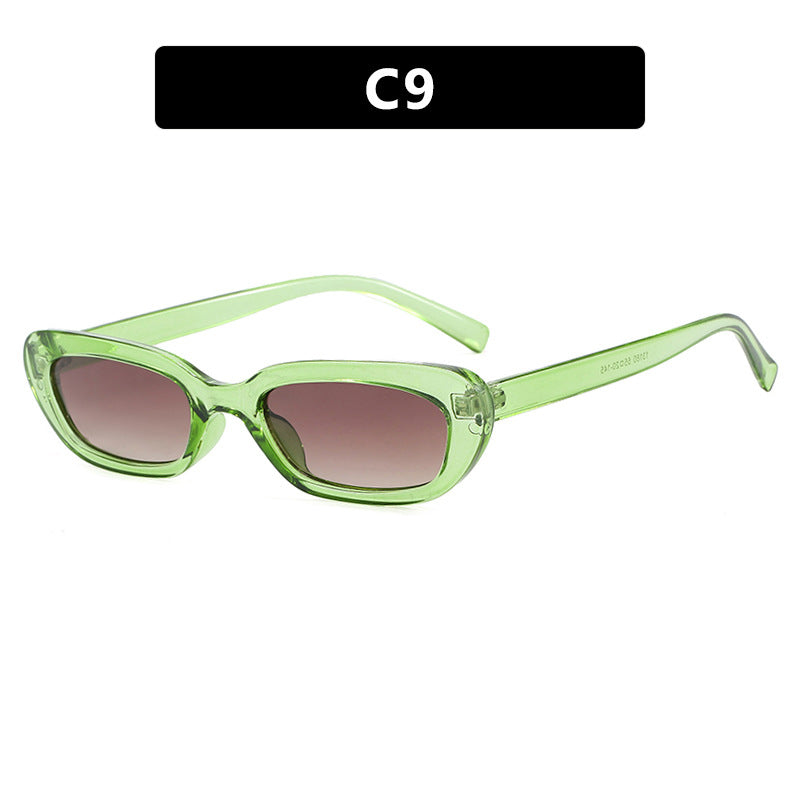 Women's trendy cat-eye sunglasses with transparent plastic frame and UV protection Bowlift