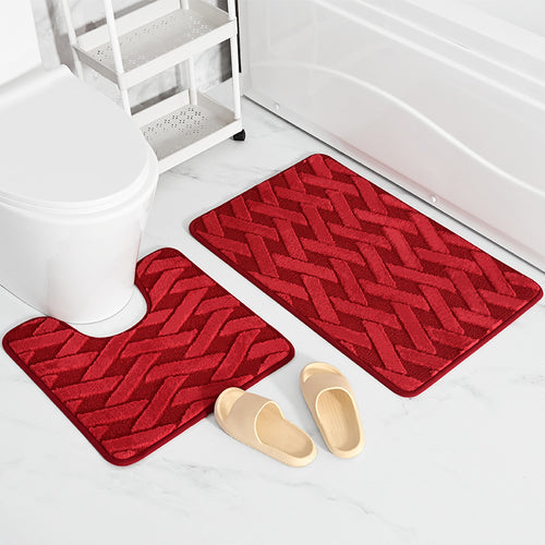 Plush Weave Bath Mat Set