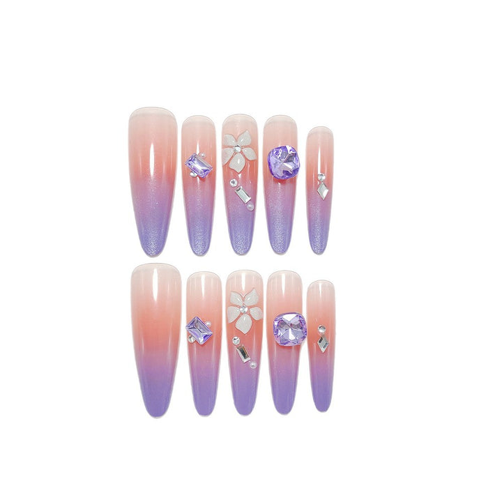 Artistic fingernails with delicate rhinestone details Bowlift