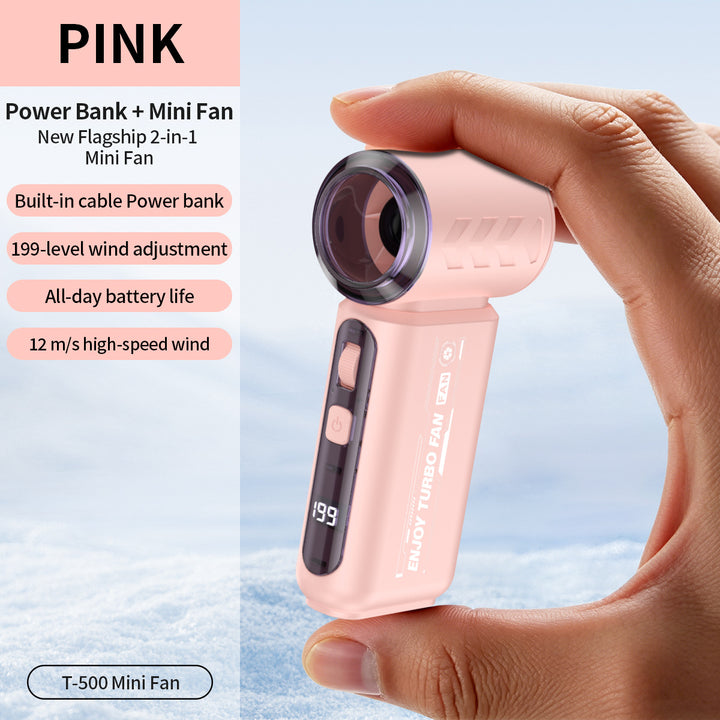 Women Portable Mini Fan with Power Bank Function Bowlift