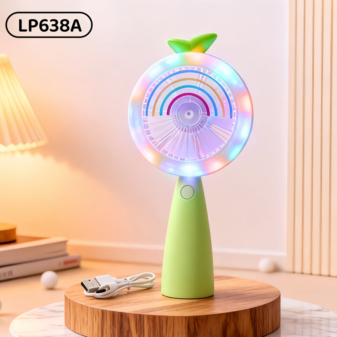 Women's Portable LED Fan with Playful Animal Design Bowlift
