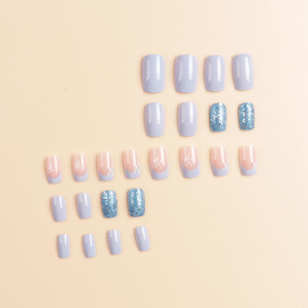 Artistic Snowflake-Embellished Nail Art Tips Bowlift