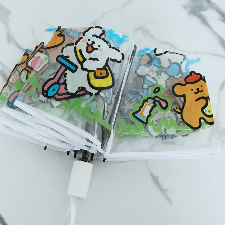 Women's Transparent Umbrella with Animal Patterns Bowlift