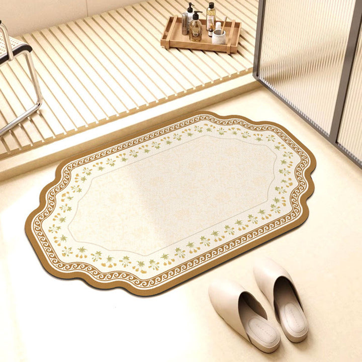 Elegant Floral Design Bath Mat