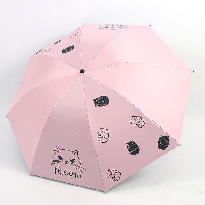Ladies umbrella with playful cat design Bowlift