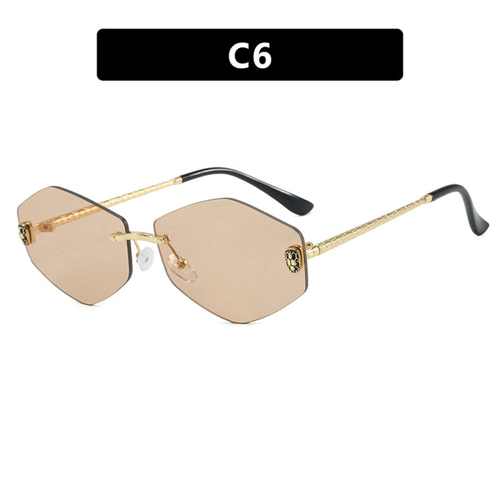 Women's geometric sunglasses in modern design with elegant metal frame Bowlift