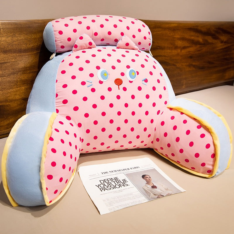 Plush back support cushion with cat design Bowlift