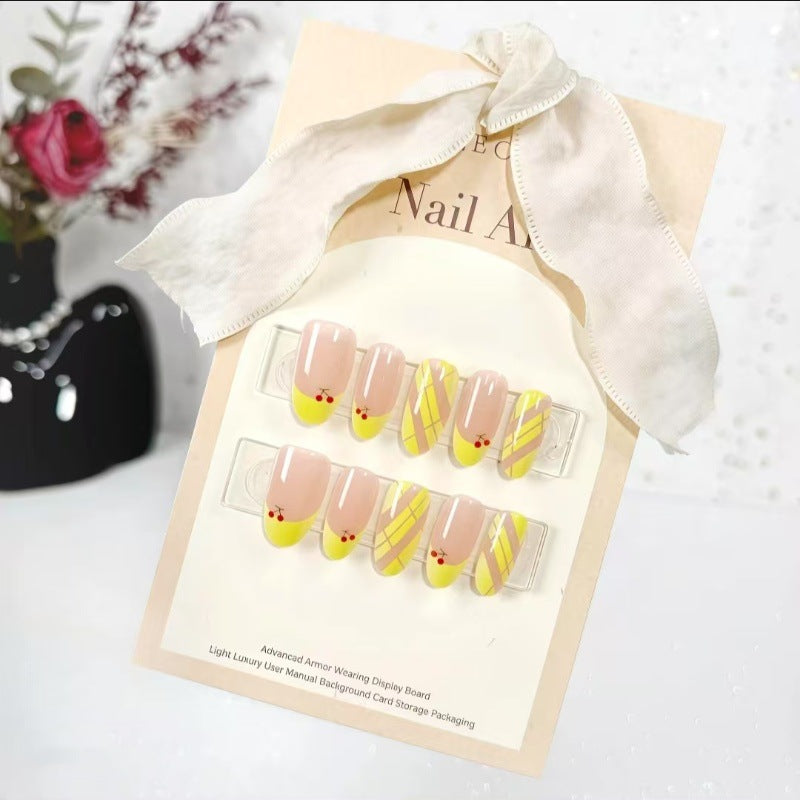 Artificial Nail Set with Cheerful Spring Design Bowlift