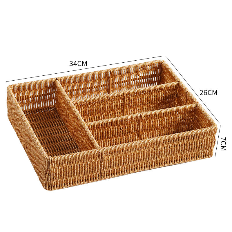 Unisex Handwoven Storage Basket with Multiple Compartments Bowlift