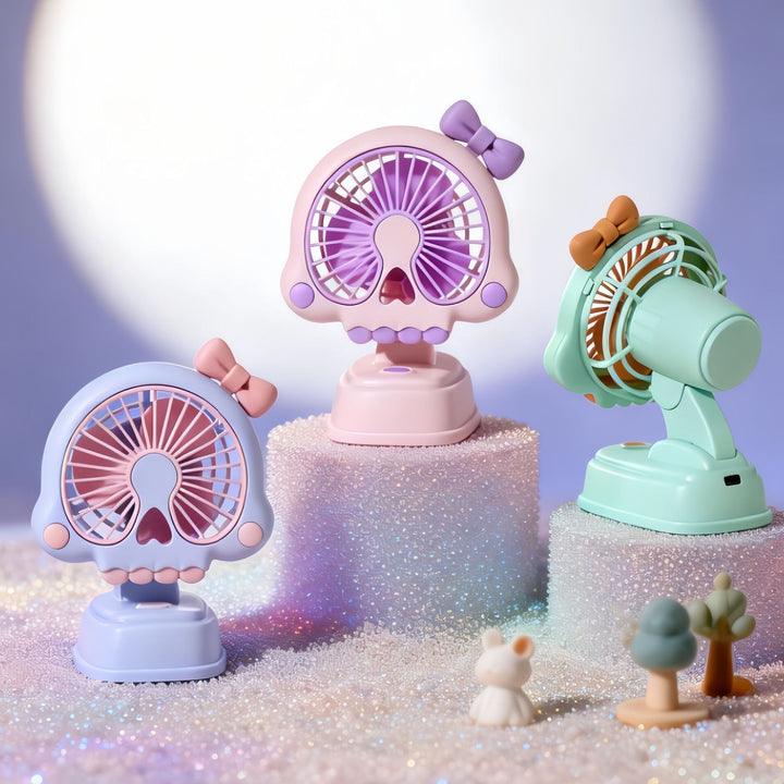 Women portable table fan in creative skull design Bowlift