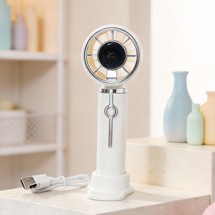 Ladies portable mini hand fan with USB charging function and ergonomic design Bowlift