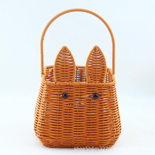 Women's woven basket with cute ears Bowlift