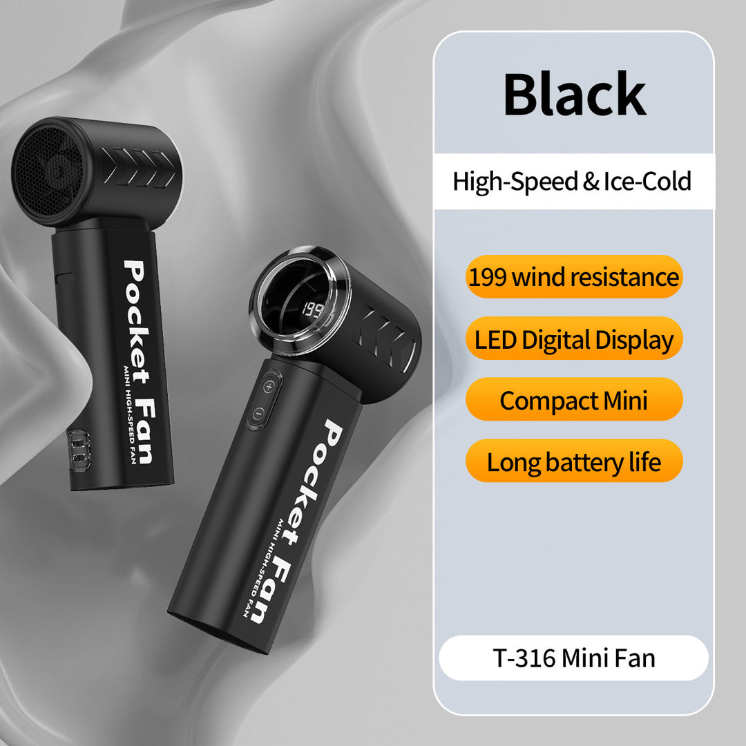 Women's nan compact rechargeable high-speed pocket handheld fan with LED display Bowlift