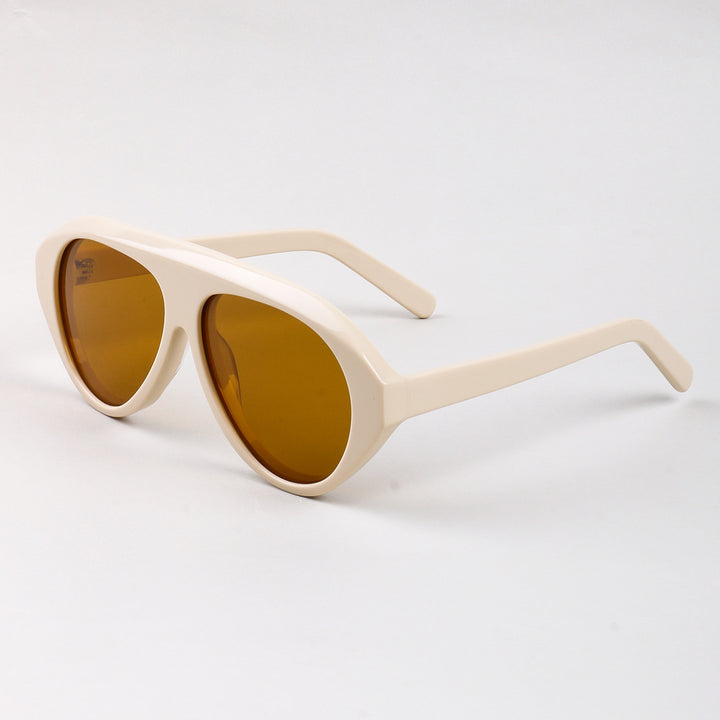 Women's Statement Sunglasses with Wide Frame and Green Lenses Bowlift