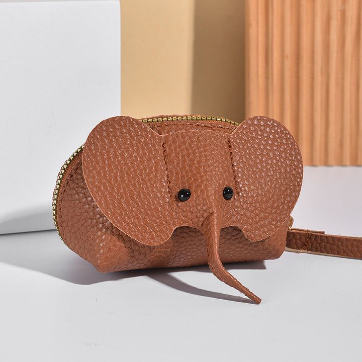 Cute Elephant-Themed Zippered Coin Purse Bowlift