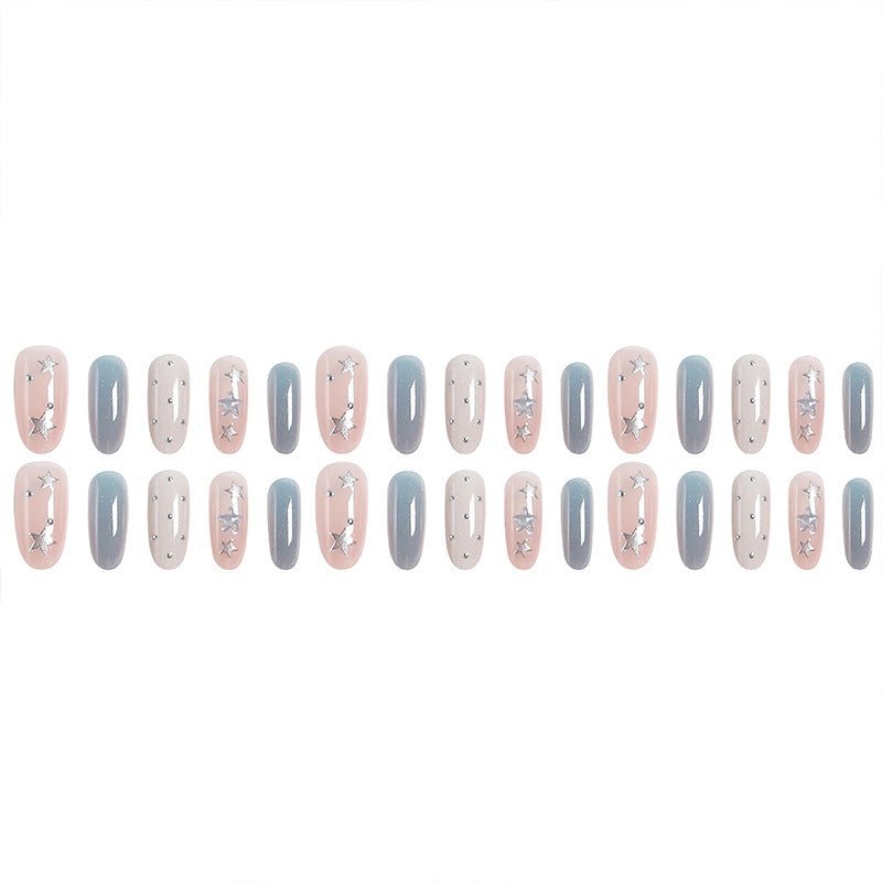 Acrylic nail set with sparkling star designs Bowlift