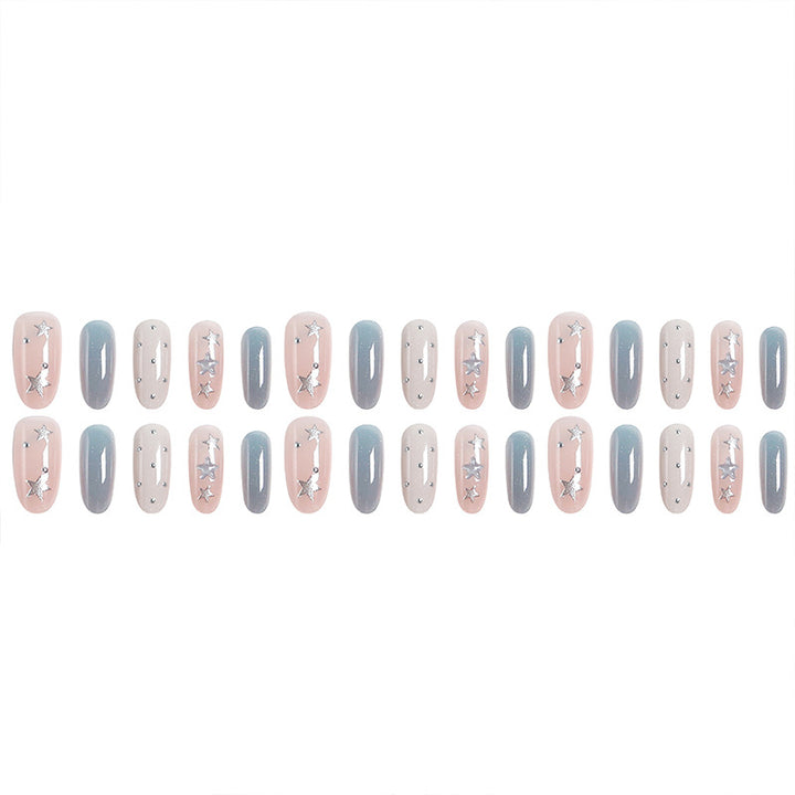 Acrylic nail set with sparkling star designs Bowlift