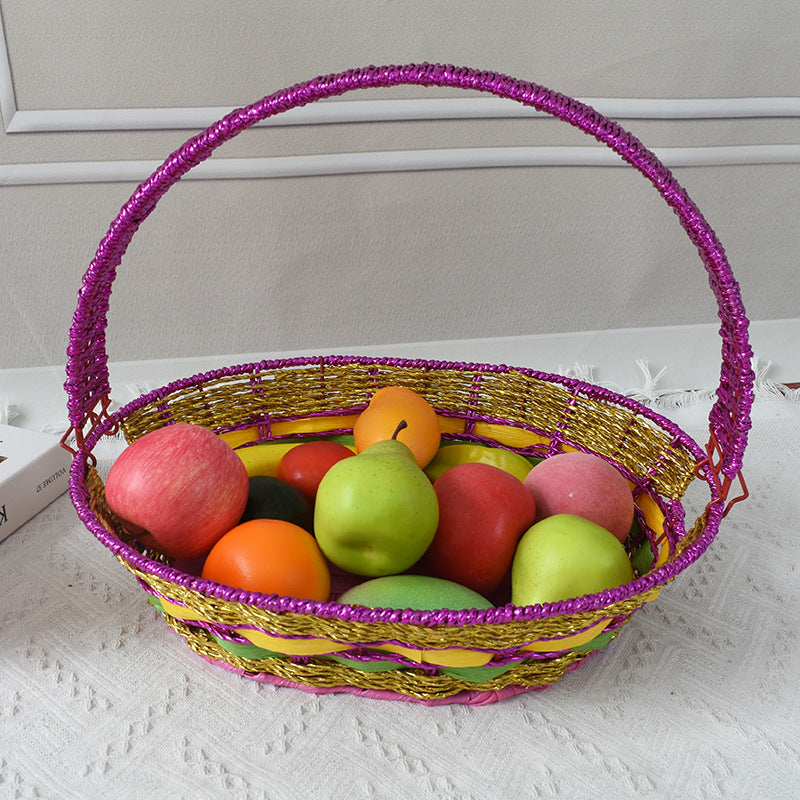Colorful Decorative Woven Basket Bowlift