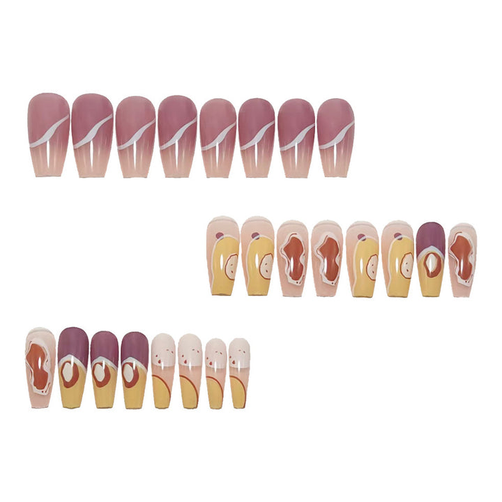 Creative artificial nails with modern geometric designs Bowlift
