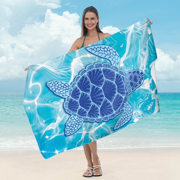 Beach towel with artistic underwater motif Bowlift