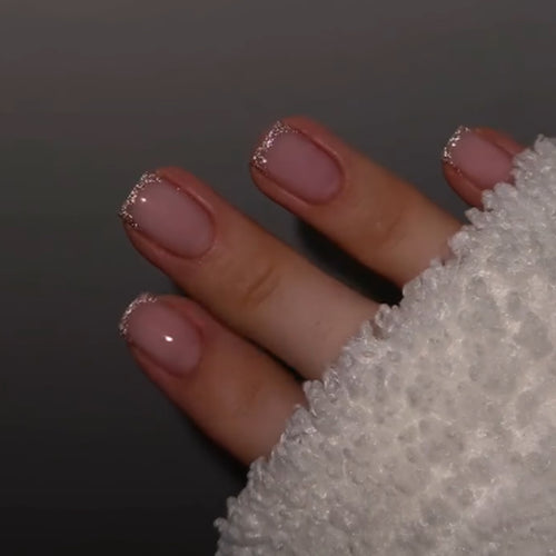 Glamorous nail extensions with glitter finish Bowlift