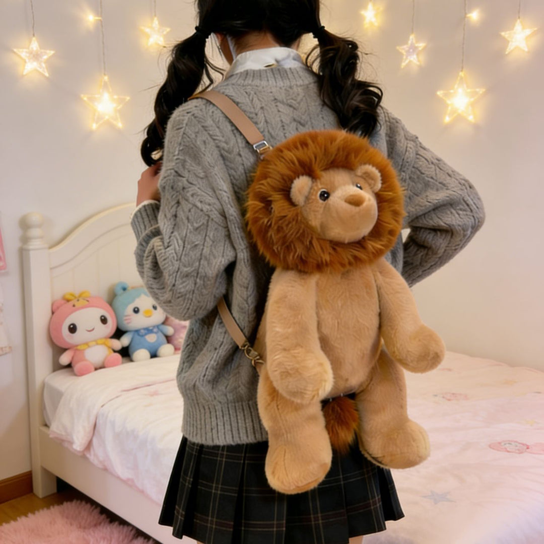 Plush Lion Backpack Bowlift