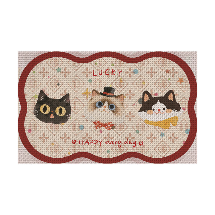 Cute Cartoon Cat-Themed Bath Mat Bowlift