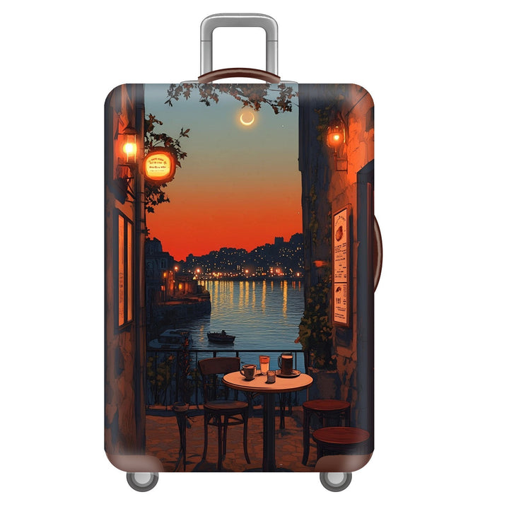 Unisex Hard Shell Suitcase with Dreamy Landscape Design Bowlift