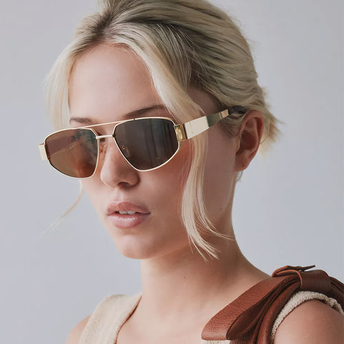 Men's Aviator-Style Metallic Sunglasses Bowlift