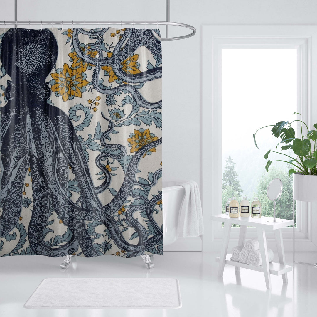 Ocean-Themed Art Shower Curtain Bowlift