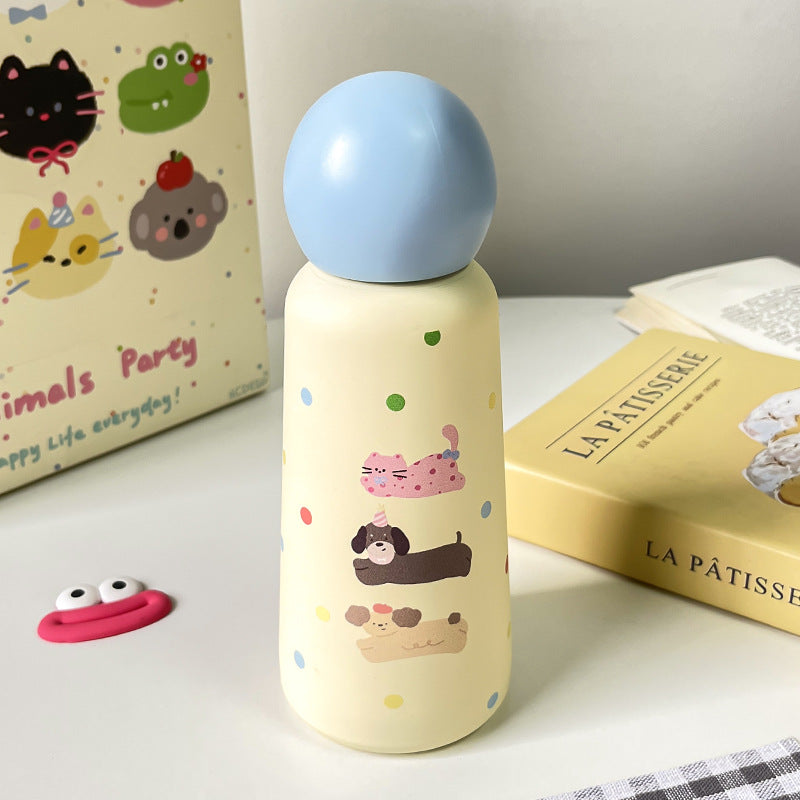 Ladies Insulated Drinking Bottle with Fun Animal Design and Ergonomic Design Bowlift