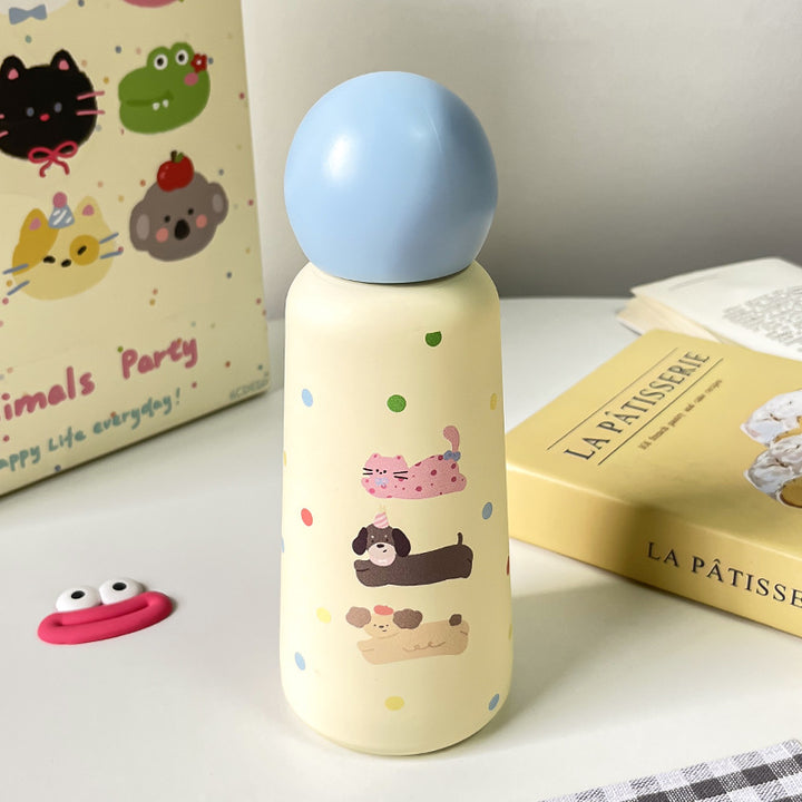 Ladies Insulated Drinking Bottle with Fun Animal Design and Ergonomic Design Bowlift